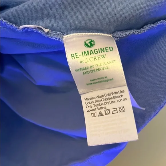 J. Crew Blue Smocked Puff Sleeve Midi Sundress - Picture 2 of 3